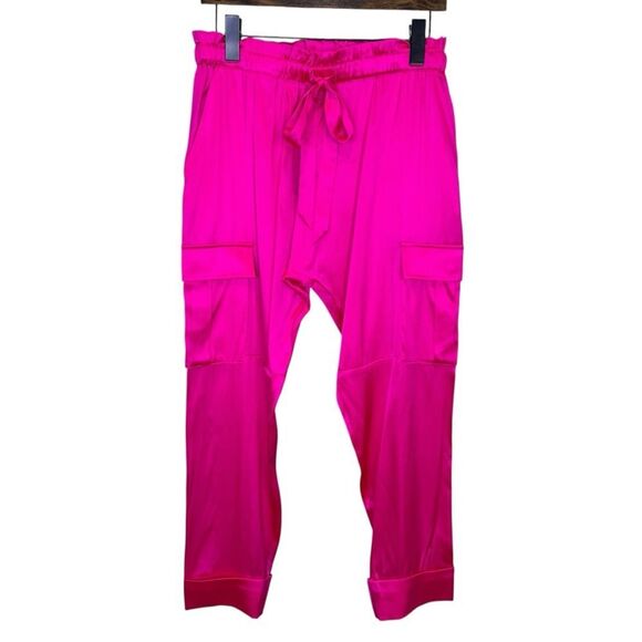 NEW Cami NYC Carmen Silk Cargo Pants Neon Pink Size XS - Picture 5 of 9